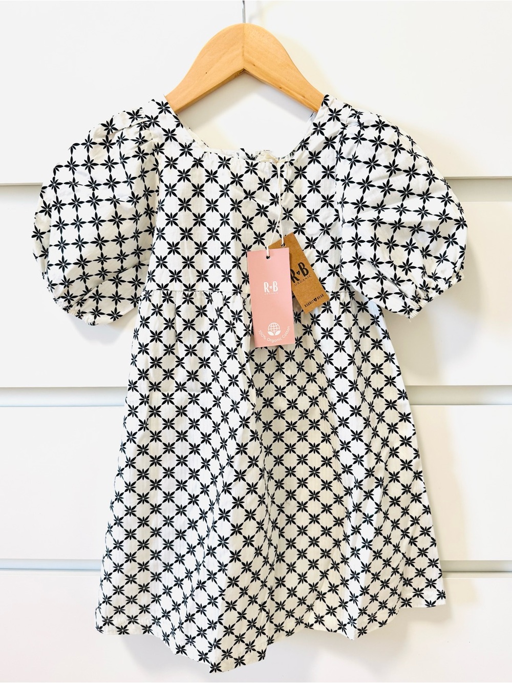 Rabbit + Bear 100% Organic Cotton Puff Sleeve Dress - Size: 4T - NWT!